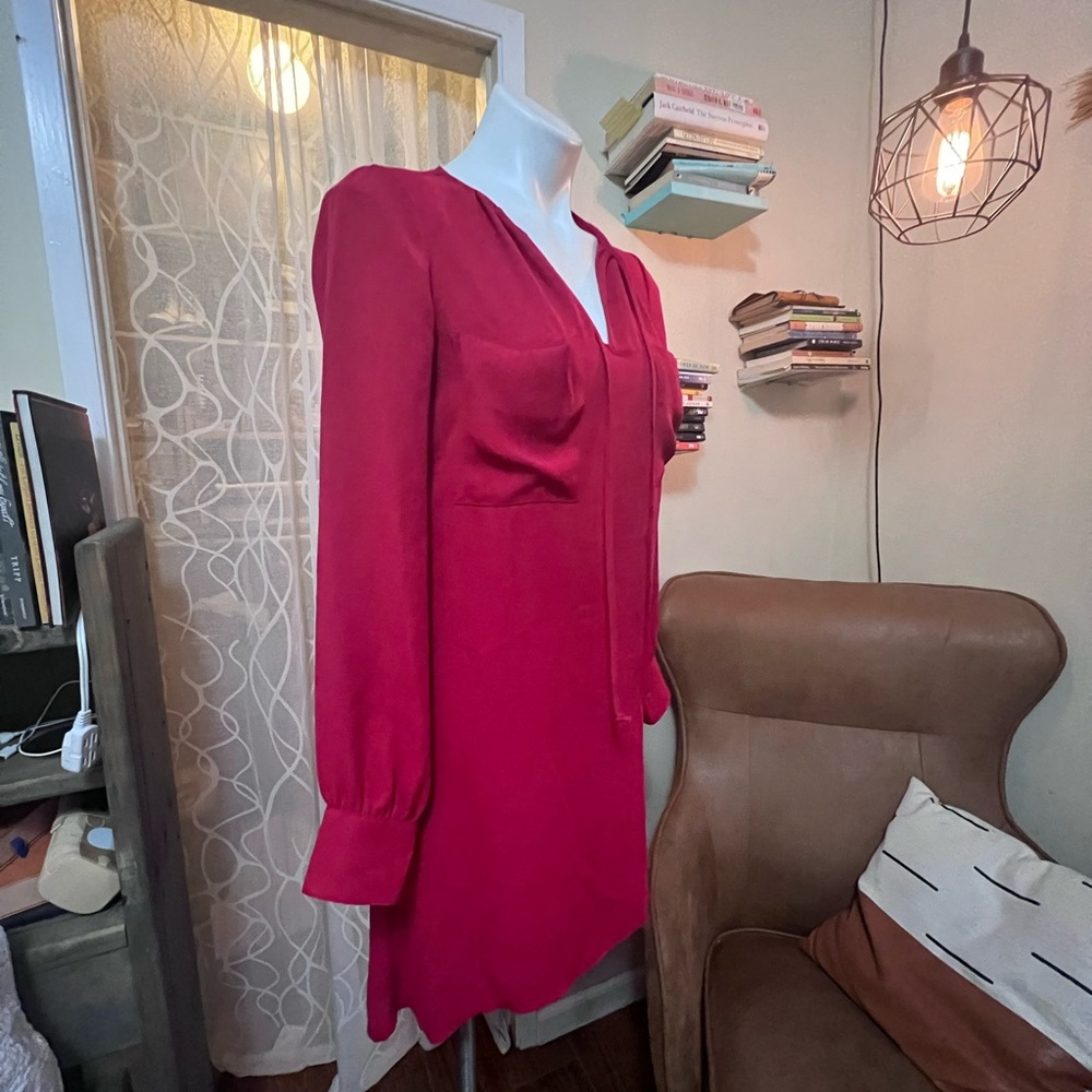 Red Long Sleeve shirt dress